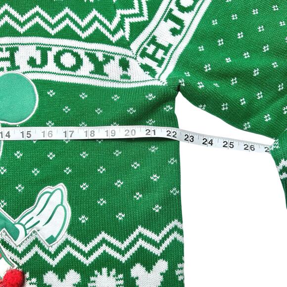 Disney | Men | Mickey Mouse Oh Joy Green Christmas Holiday Sweater | Large - Picture 5 of 11